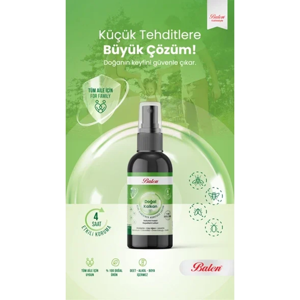 BALEN DOĞAL KALKAN - KENE VE SİVRİSİNEK KOVUCU LOSYON 100 ML