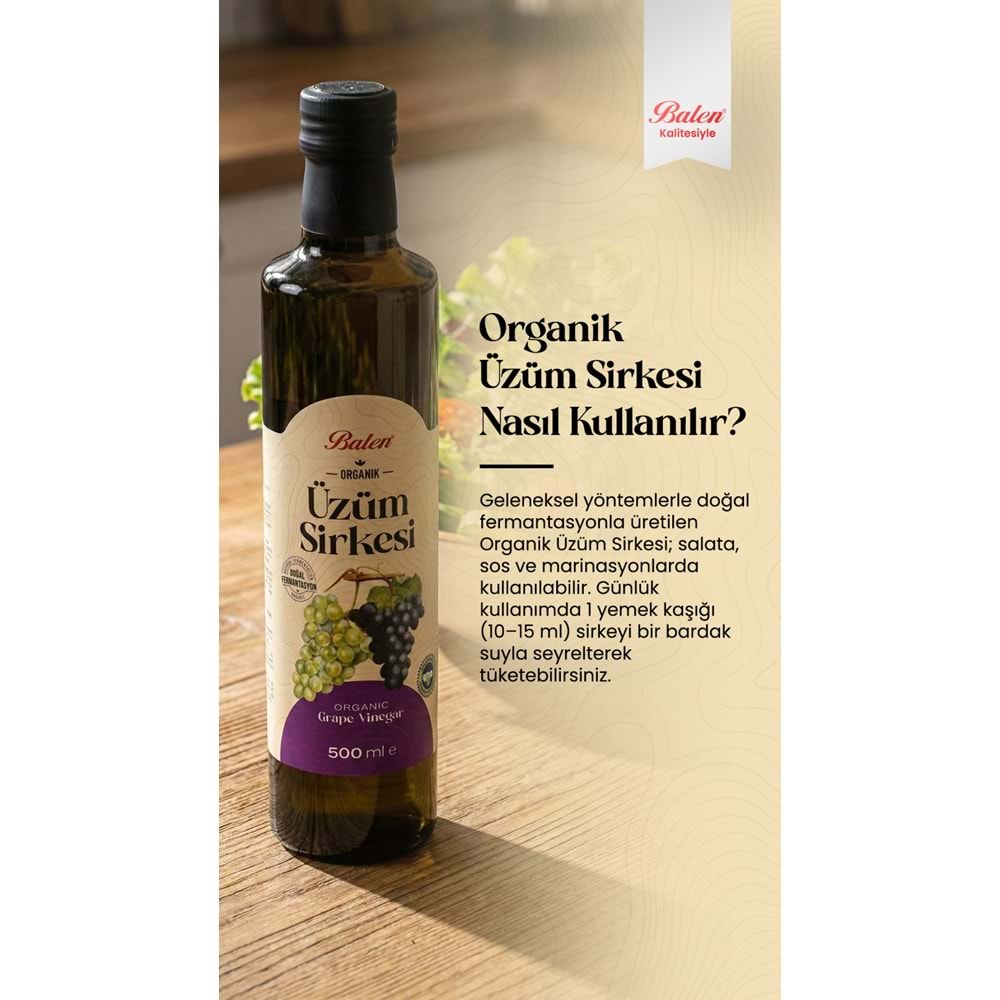 BALEN ORGANİK ÜZÜM SİRKESİ 500 ML