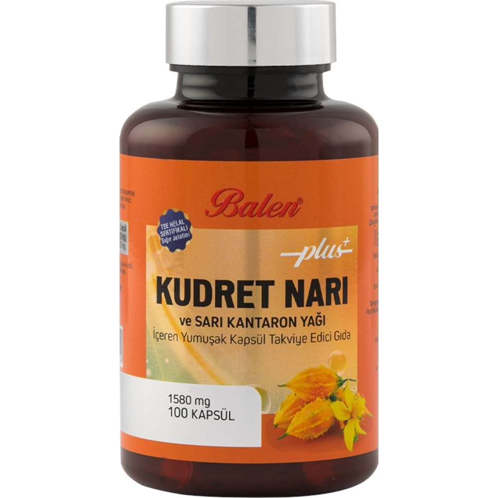 BALEN KUDRET NARI PLUS&SARI KANTARON YAĞI İÇEREN YUM.KAP 1580 MG *100