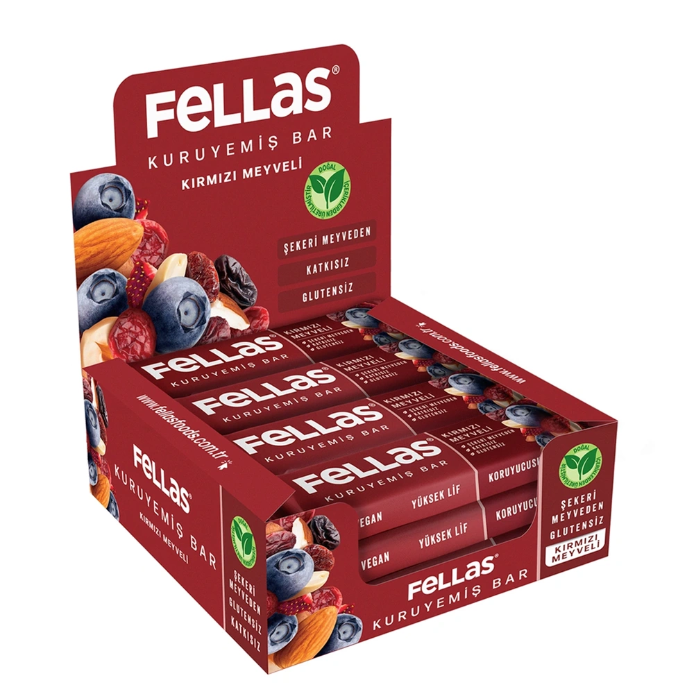 FELLAS KIRMIZI MEYVELİ KURUYEMİŞ BAR 30 G
