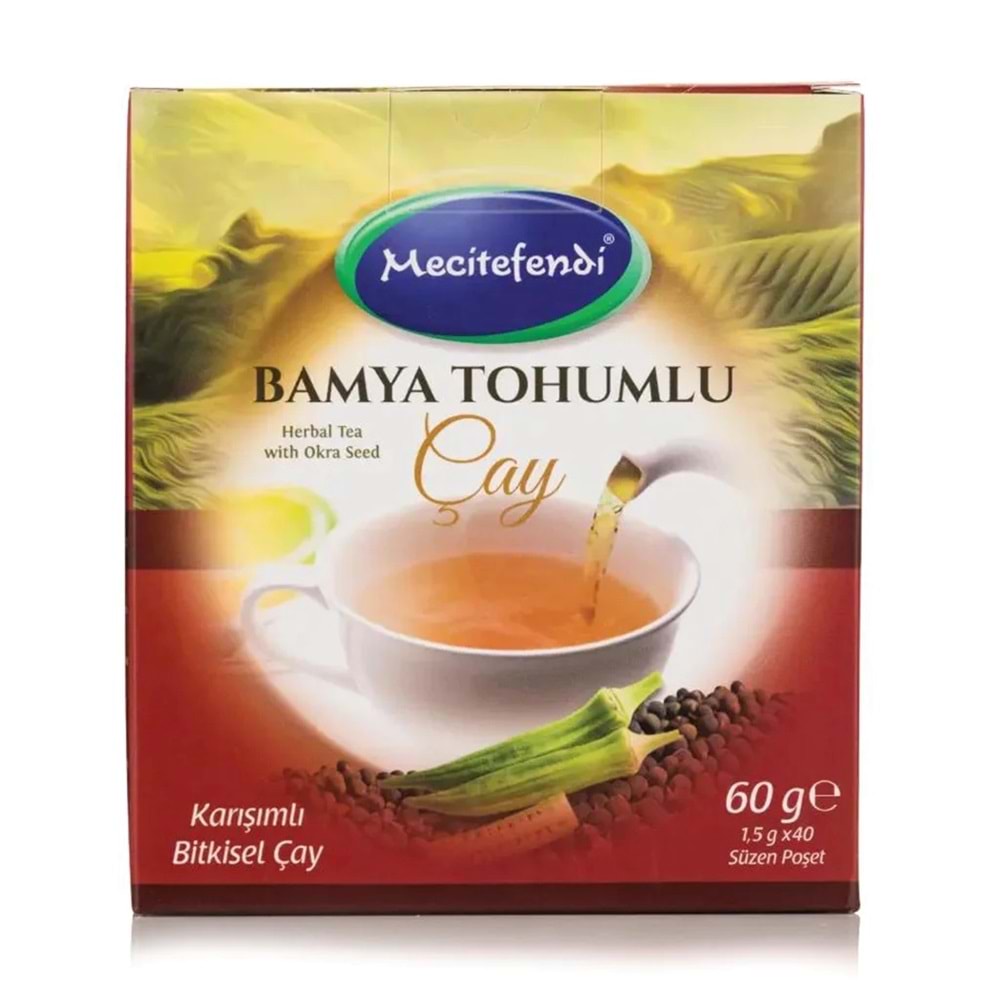 MECİTEFENDİ BAMYA TOHUMLU POŞET ÇAY 40'LI 60 G