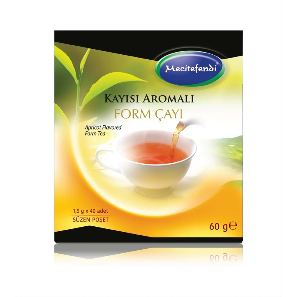 MECİTEFENDİ KAYISI AROMALI FORM POŞET ÇAY 40'LI 60 G