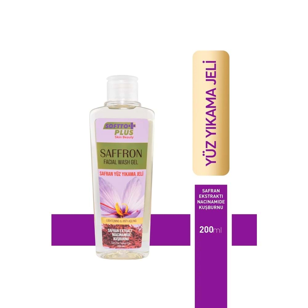 SOFTTO PLUS SAFRAN YÜZ YIKAMA JELİ 200 ML