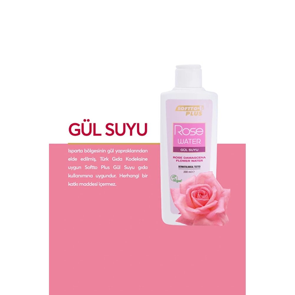 SOFTTO PLUS GÜL SUYU 200 ML