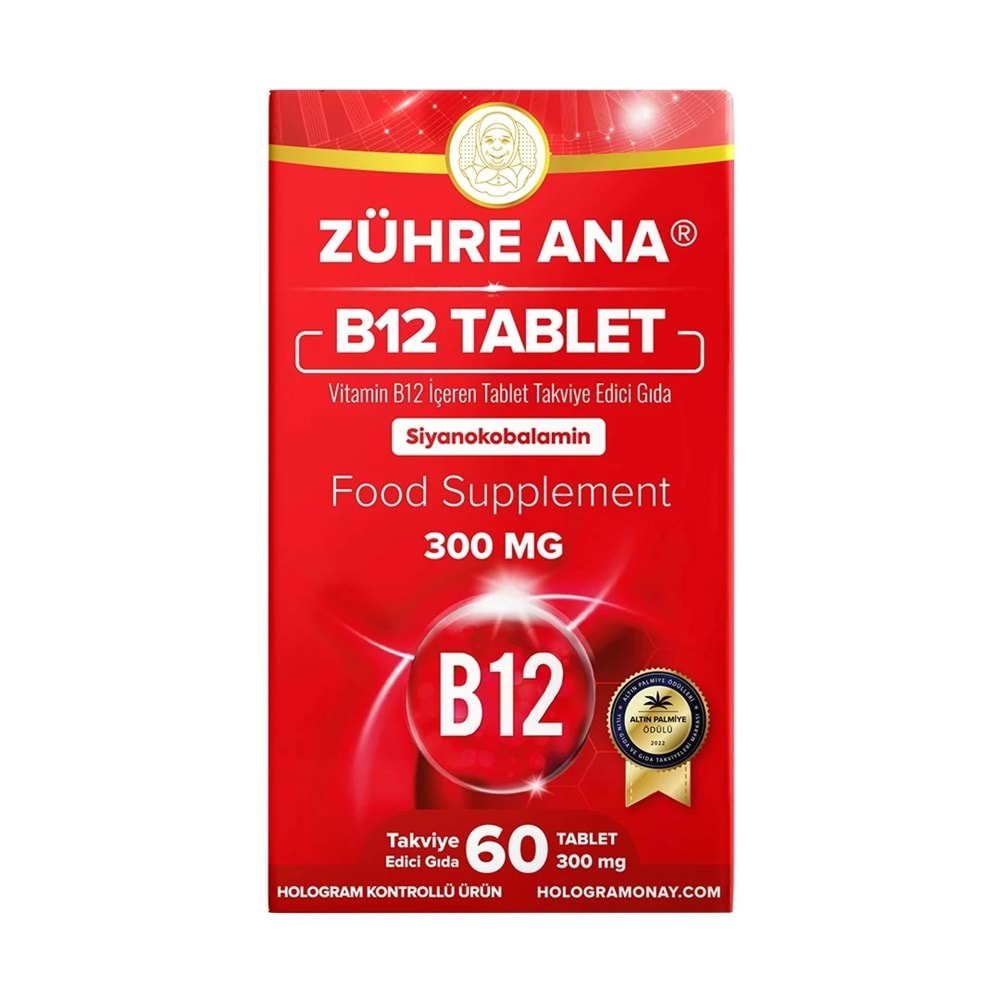 ZÜHRE ANA VİTAMİN B12 TABLET 300 MG / 60 TABLET