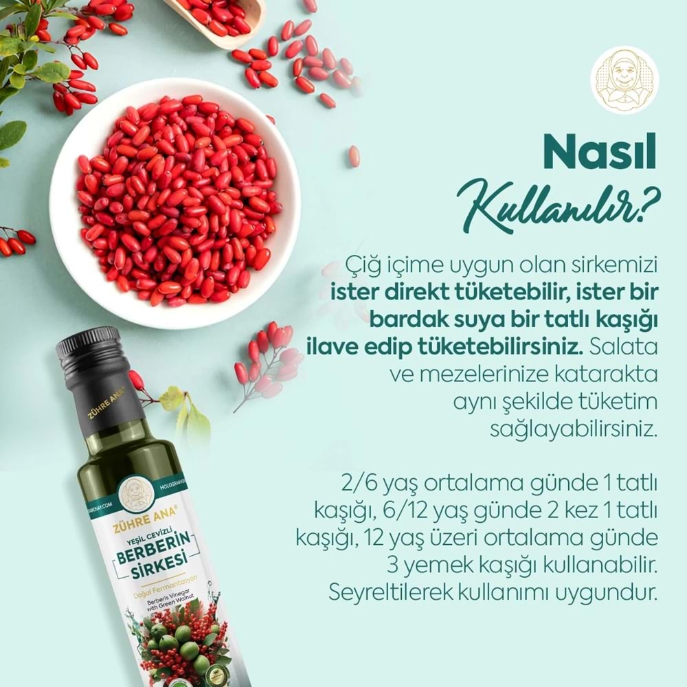 ZÜHRE ANA BERBERİN SİRKESİ 500 ML
