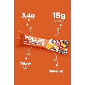 FELLAS YÜKSEK PROTEİN BAR - PORTAKAL & KAKAO 45 G