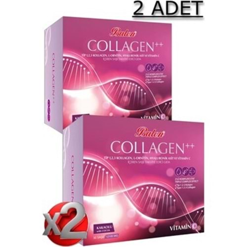 BALEN COLLAGEN COMPLEX++ TİP 1,2,3 KOLLAJEN, L-ORNİTİN, HYAL. 12100 MG *30 (2 ADET)