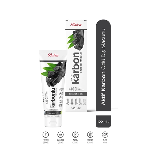 BALEN DOĞAL AKTİF KARBON ÖZLÜ DİŞ MACUNU 100 ML