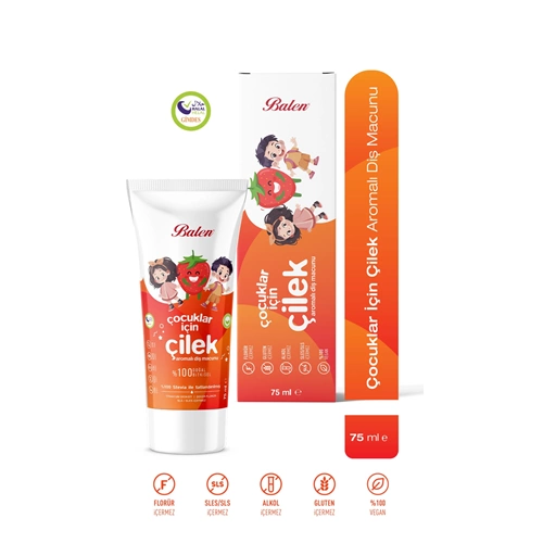 BALEN DOĞAL ÇOCUKLAR İÇİN ÇİLEK ÖZLÜ DİŞ MACUNU 75 ML