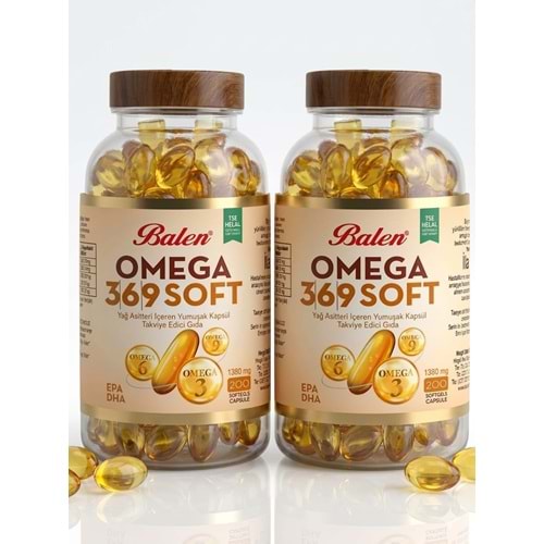 BALEN OMEGA 3,6,9 SOFT YAĞ ASİTLERİ İÇEREN YUMUŞAK KAPSÜL 1380 MG *200 2 ADET