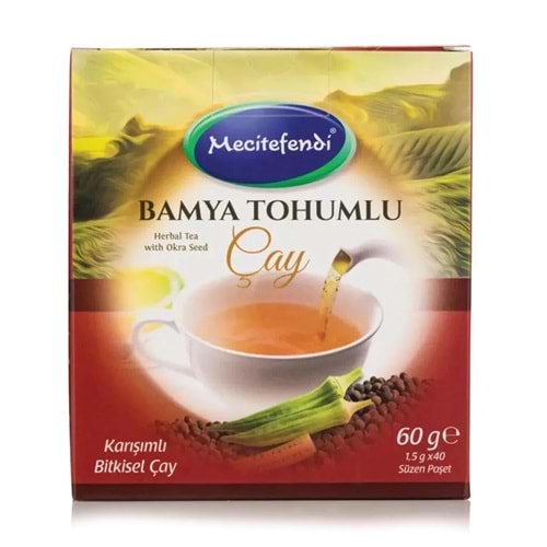 MECİTEFENDİ BAMYA TOHUMLU POŞET ÇAY 40'LI 60 G