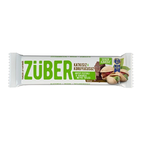 ZÜBER ANTEP FISTIKLI ÇİKOLATALI MEYVE BAR 40 G