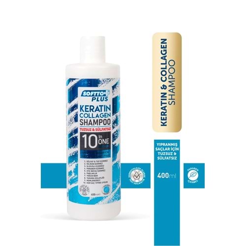 SOFTTO PLUS KERATİN & COLLAGEN TUZSUZ ŞAMPUAN 400 ML